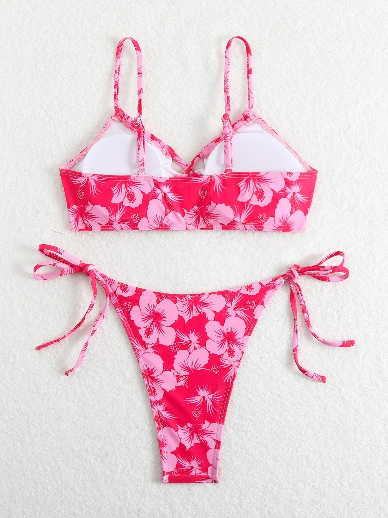 Red Leopard Cherry Print Bikini Set
