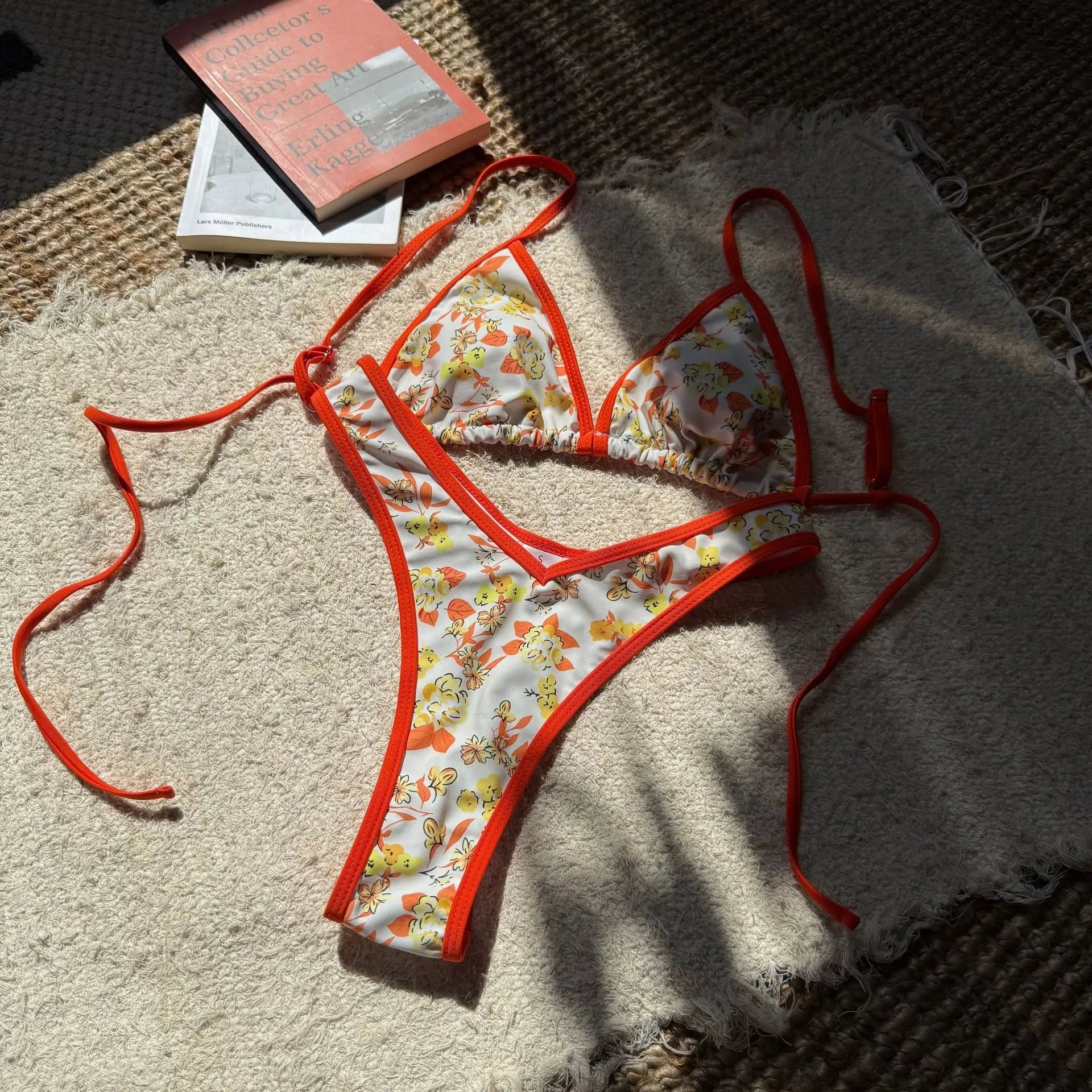 Red Leopard Print Patchwork Bikini Halter Pleate Push Up Thong Swimsuit Beach Bathing Suit Two Piece Swimwear