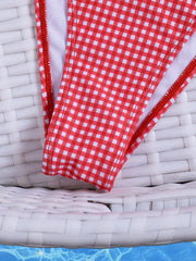 Red Plaid Micro Bikini Brazilian Push Up Bra High Waist Swimsuit Holiday Bathing Suit Swimwear Biquini