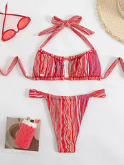 Red Stripe Bikinis Sets