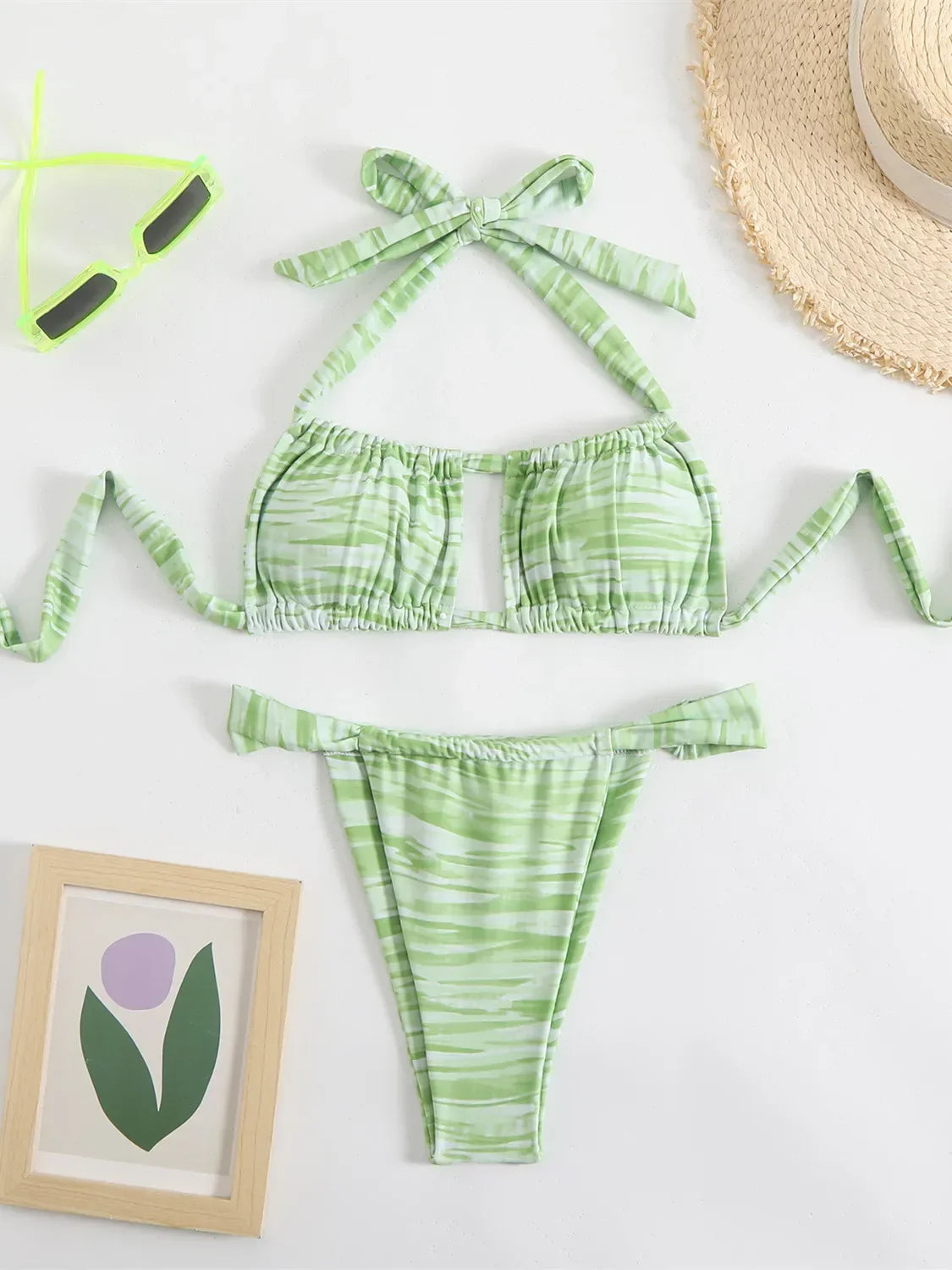 Red Stripe Bikinis Sets