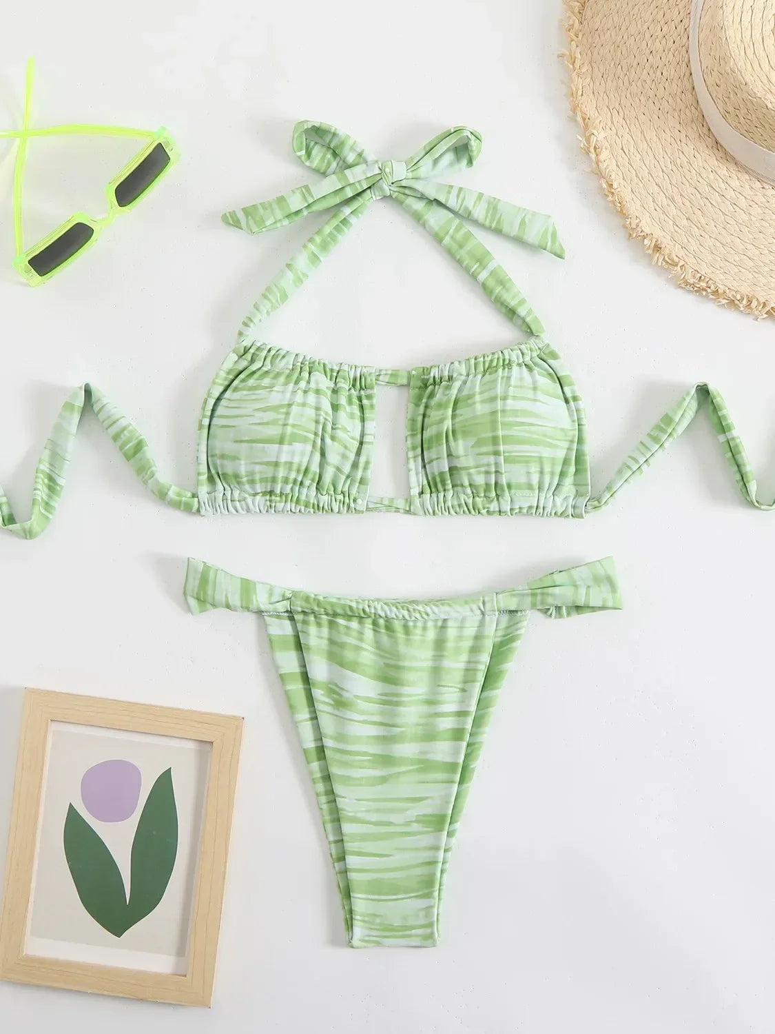 Red Stripe Bikinis Sets
