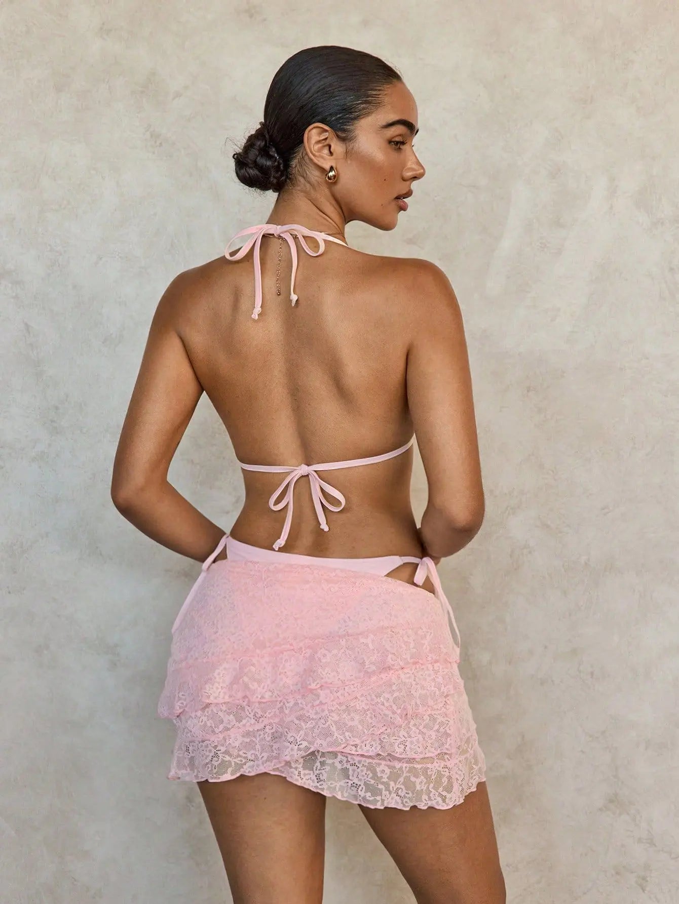 Ruffles Mesh Skirt 3 Piece Bikini Set