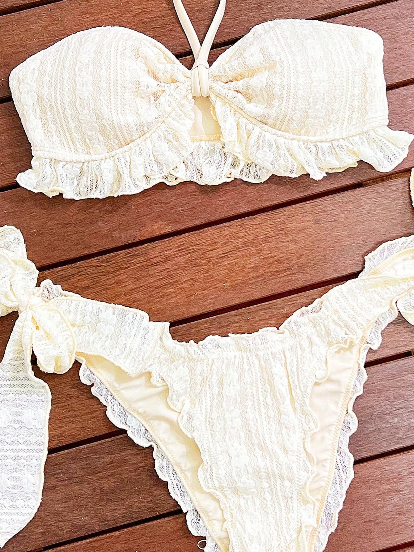Ruffles Pleate Push Up Bikini Set