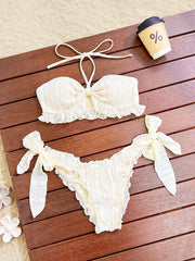 Ruffles Pleate Push Up Bikini Set