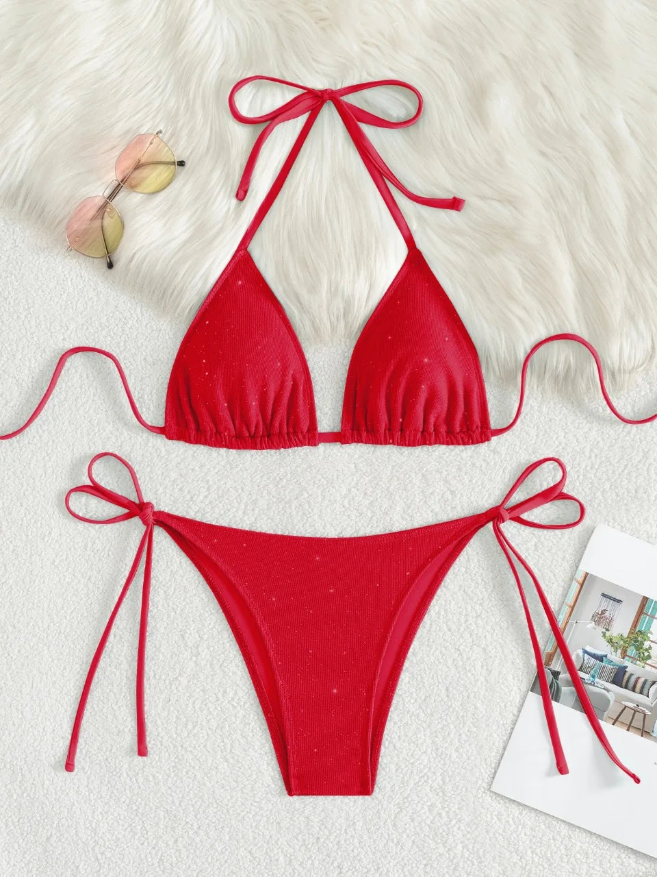 Sequin Black Bikini Set
