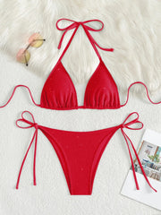 Sequin Black Bikini Set