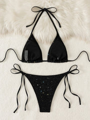 Sequin Black Bikini Set