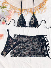 Sequin Black Bikinis Set