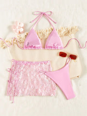Sequin Black Bikinis Set