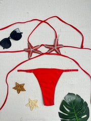 Sequin Starfish Ornament Bikini Set