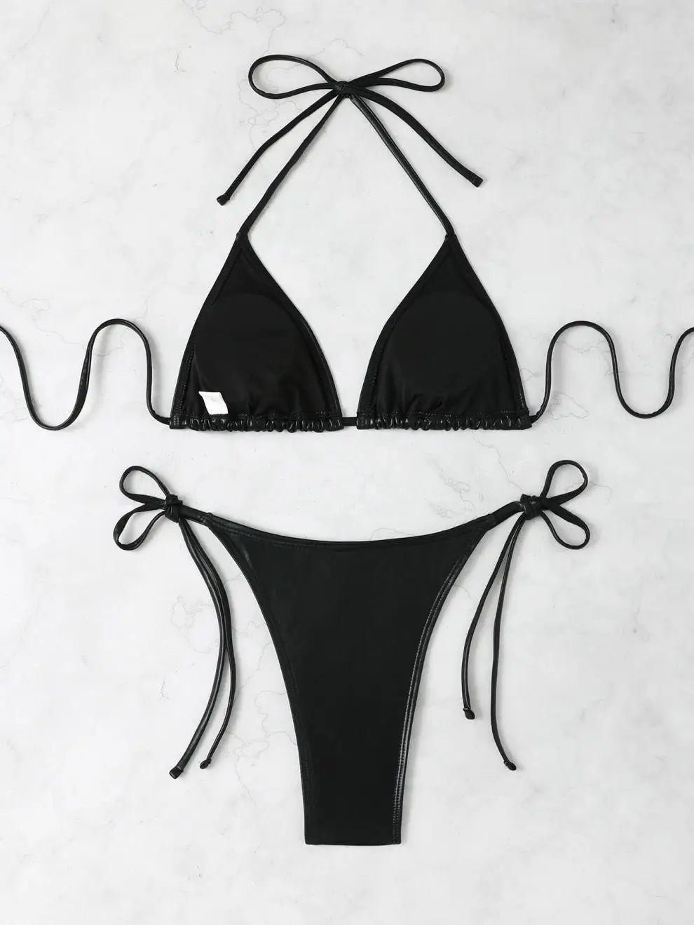 Shiny Silver Bikini Set