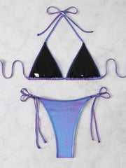 Shiny Silver Bikini Set