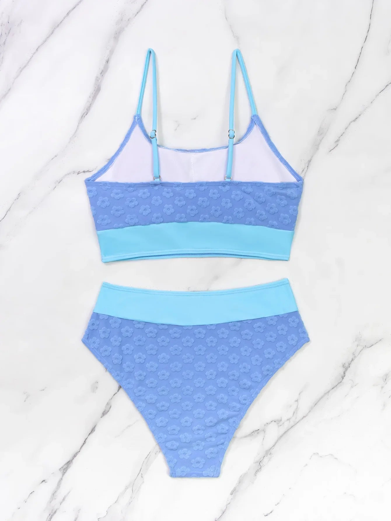 Sky Blue 3D Flower Bikini Set