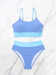 Sky Blue 3D Flower Bikini Set