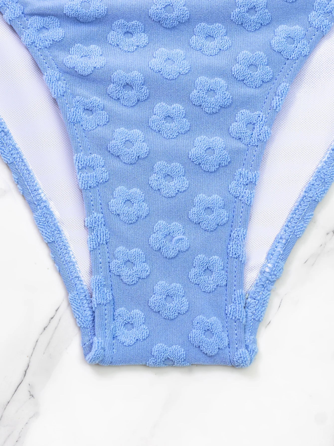 Sky Blue 3D Flower Bikini Set