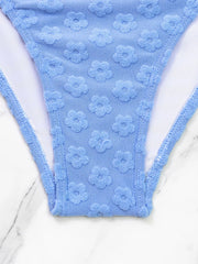 Sky Blue 3D Flower Bikini Set