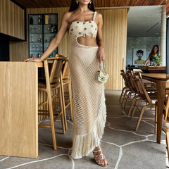 Tassel Long Dress Bikini Set