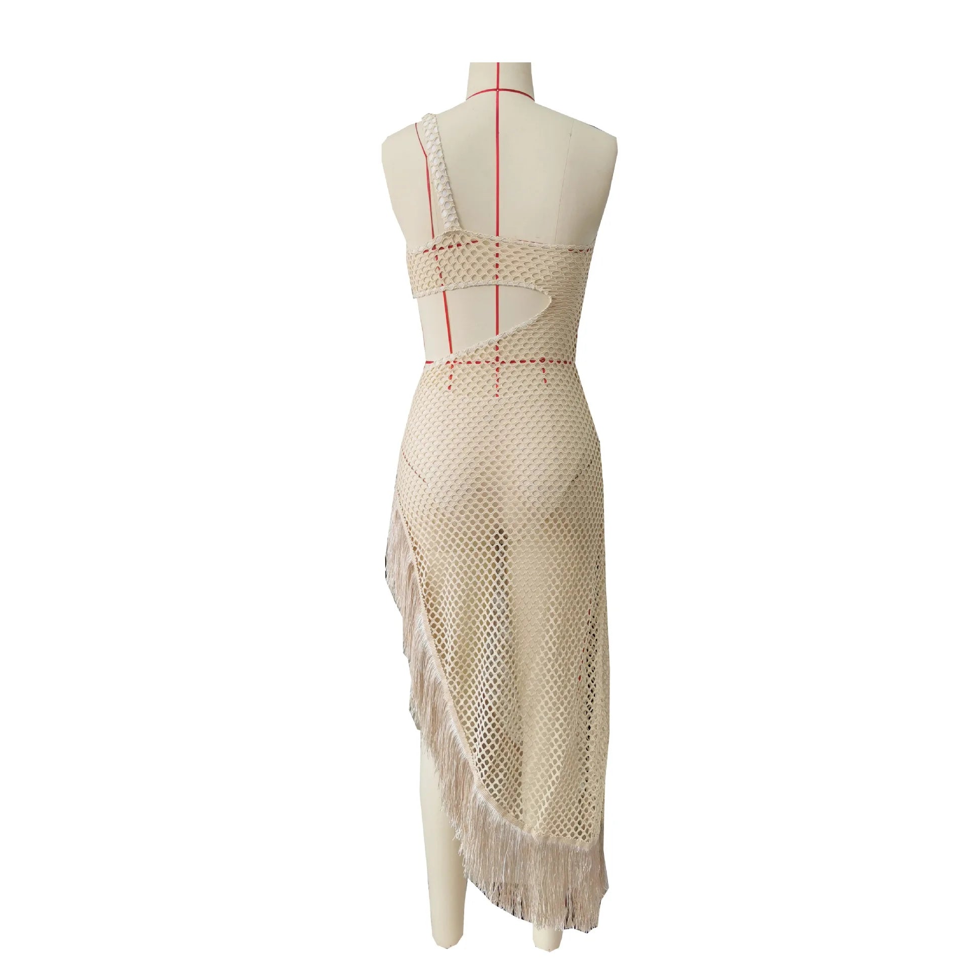 Tassel Long Dress Bikini Set