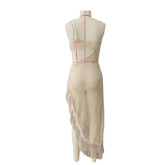 Tassel Long Dress Bikini Set