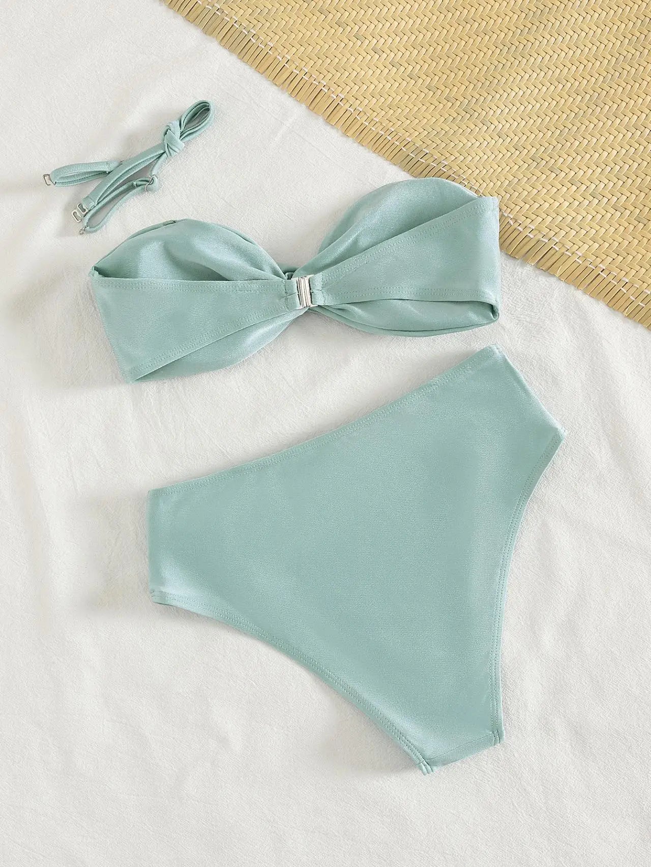 Tie Cross Push Up Padded Bikini Set