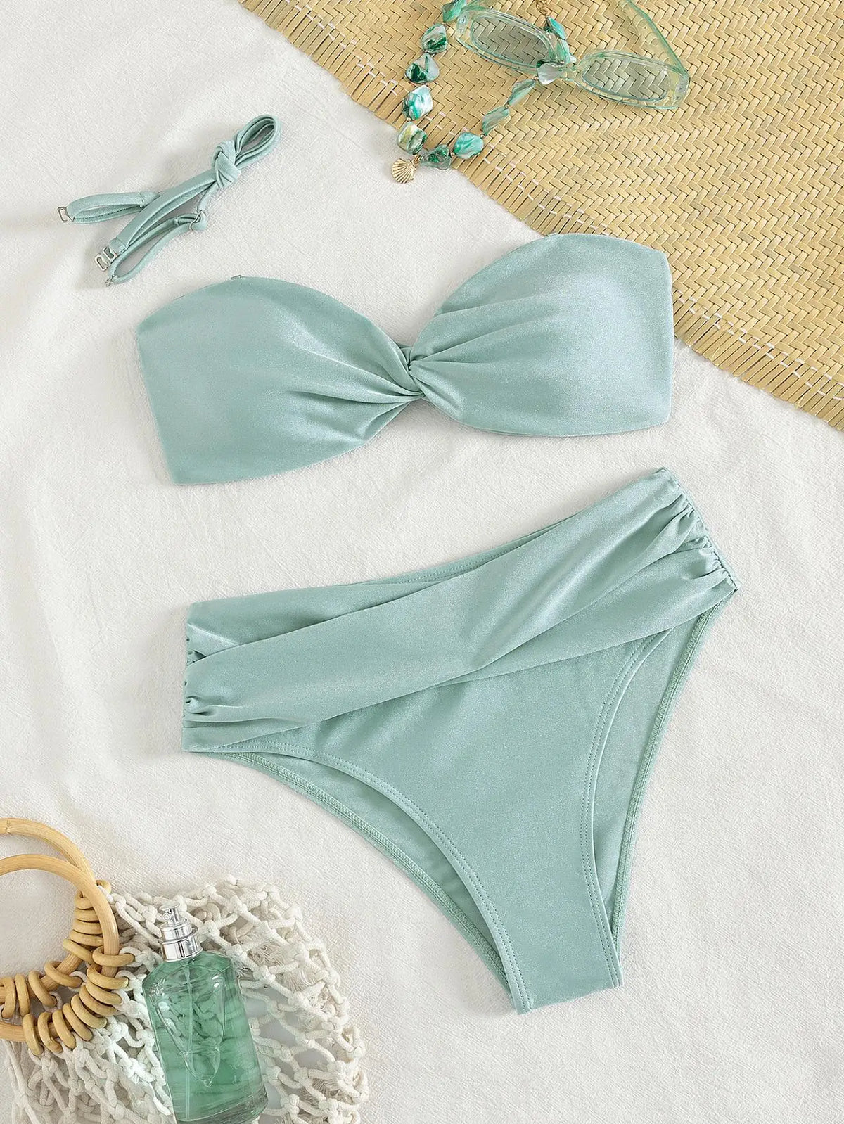 Tie Cross Push Up Padded Bikini Set