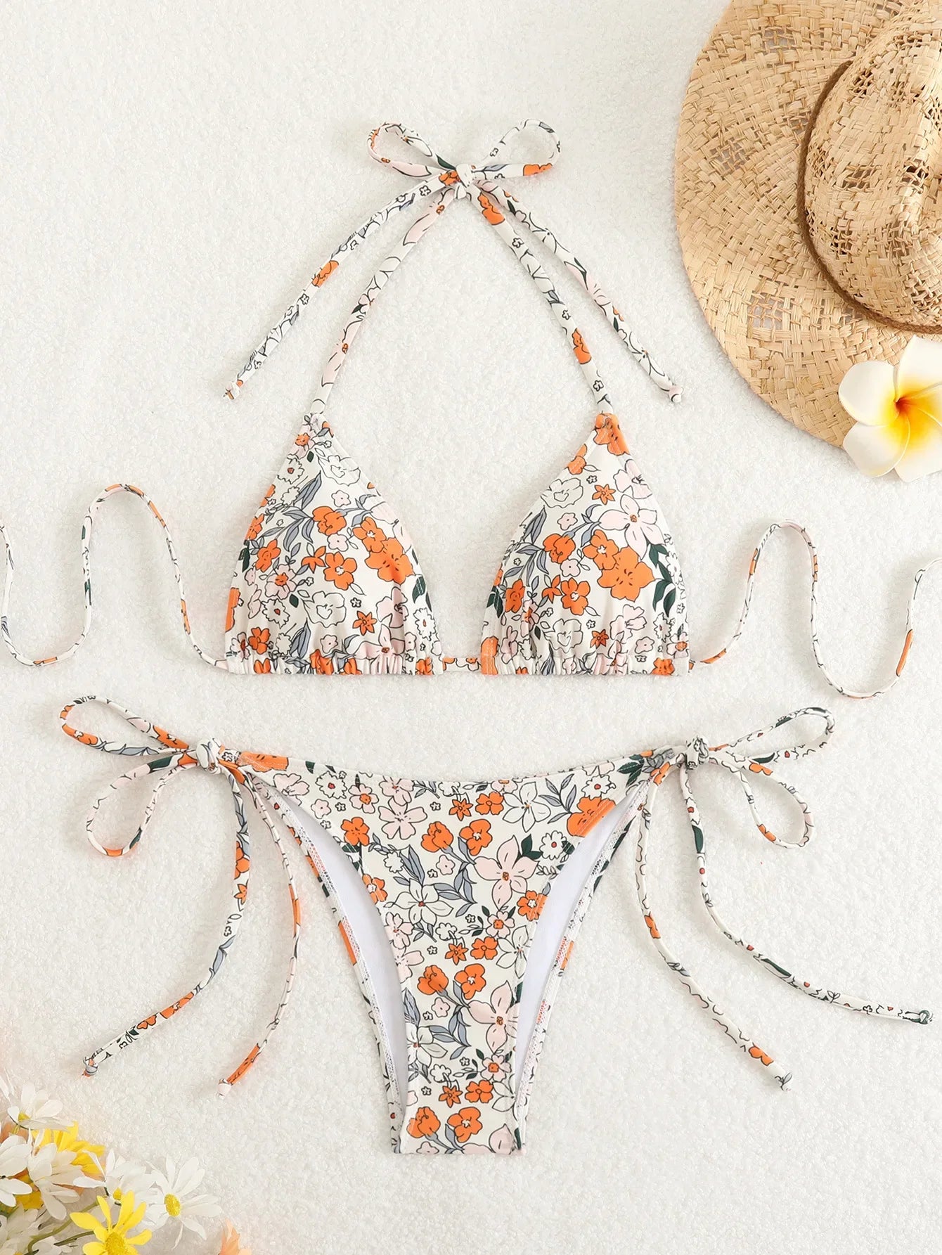 Tie Dye Gradient Mini Bikini Halter Push Up Bra Tie Side Thong Swimsuit Beach Pool Holiday Bathing Suit Swimwear