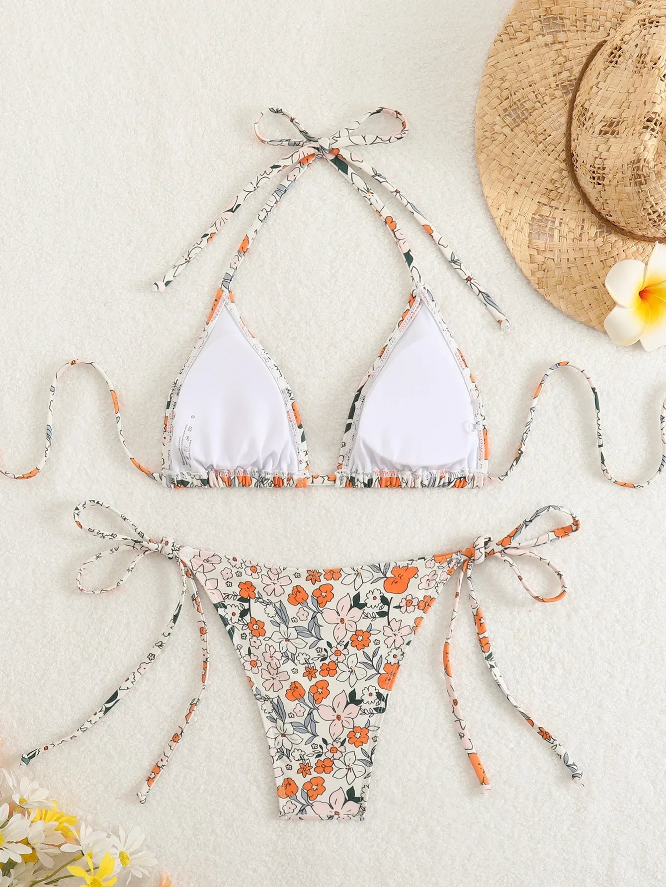 Tie Dye Gradient Mini Bikini Halter Push Up Bra Tie Side Thong Swimsuit Beach Pool Holiday Bathing Suit Swimwear