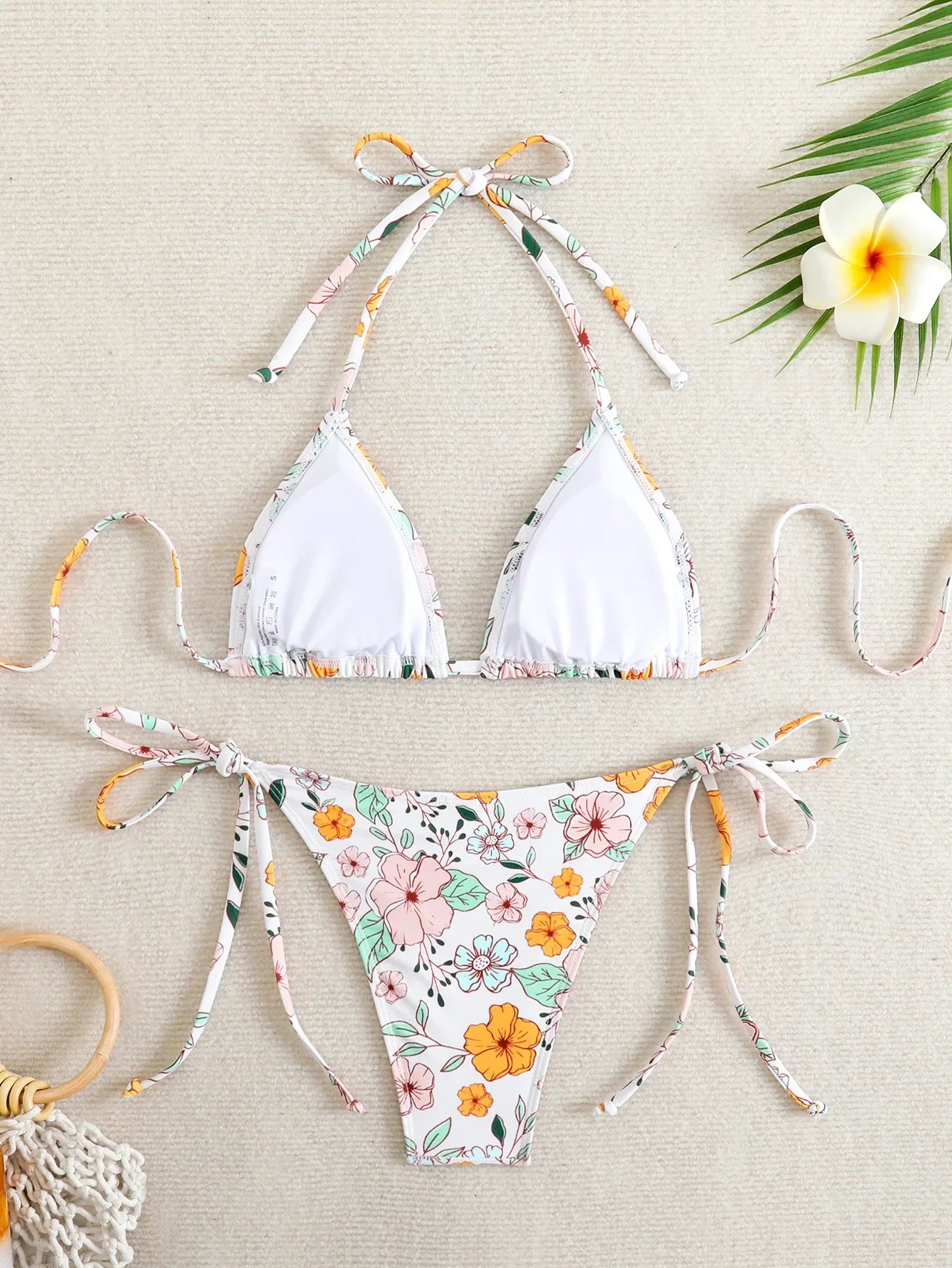 Tie Dye Gradient Mini Bikini Halter Push Up Bra Tie Side Thong Swimsuit Beach Pool Holiday Bathing Suit Swimwear