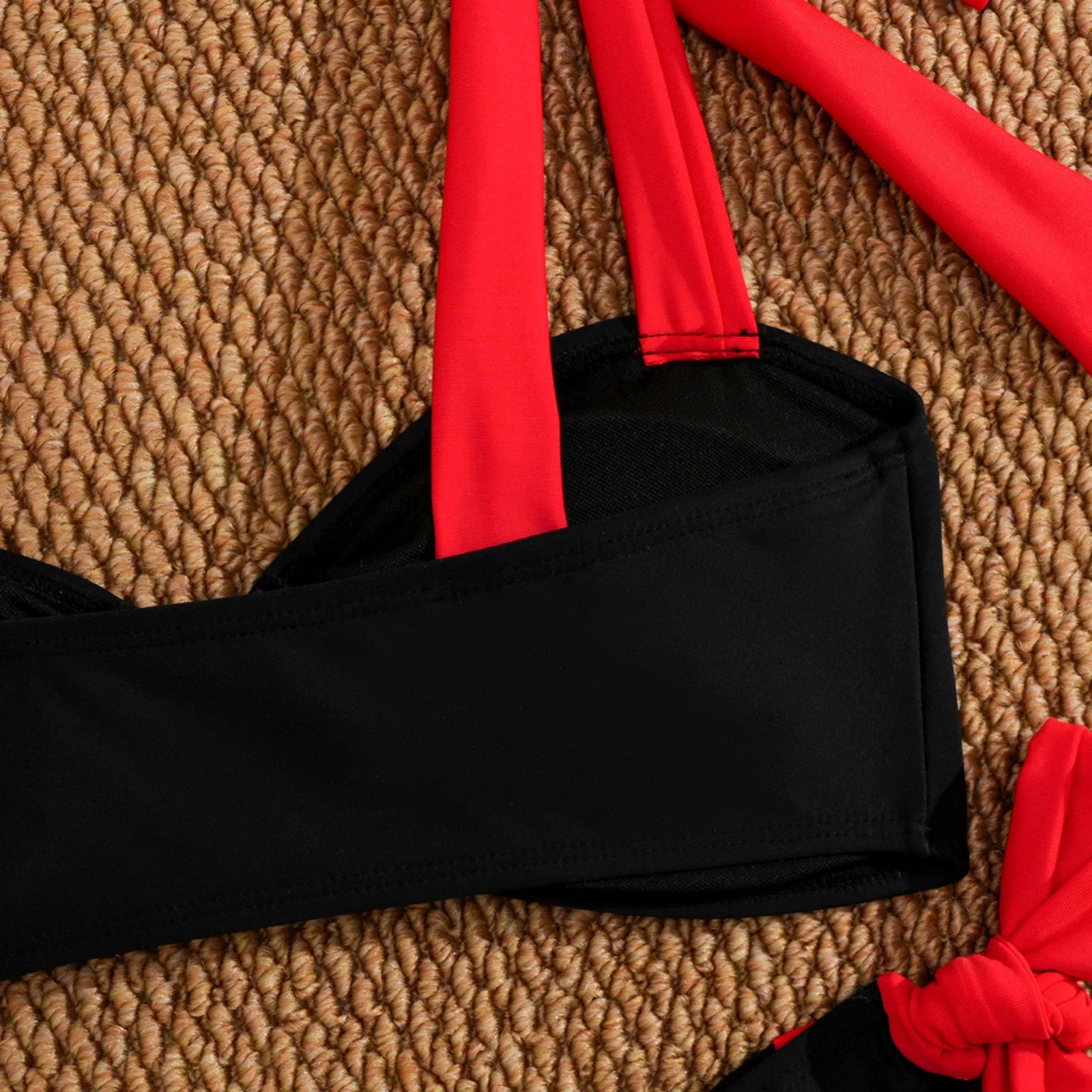 White Black Contrast Bikini Set