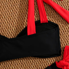 White Black Contrast Bikini Set
