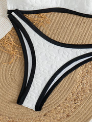 White Black Contrast Bikinis Sets
