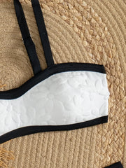 White Black Contrast Bikinis Sets