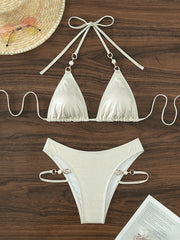 White Brozing Bikini Set