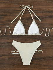 White Brozing Bikini Set