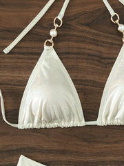 White Brozing Bikini Set