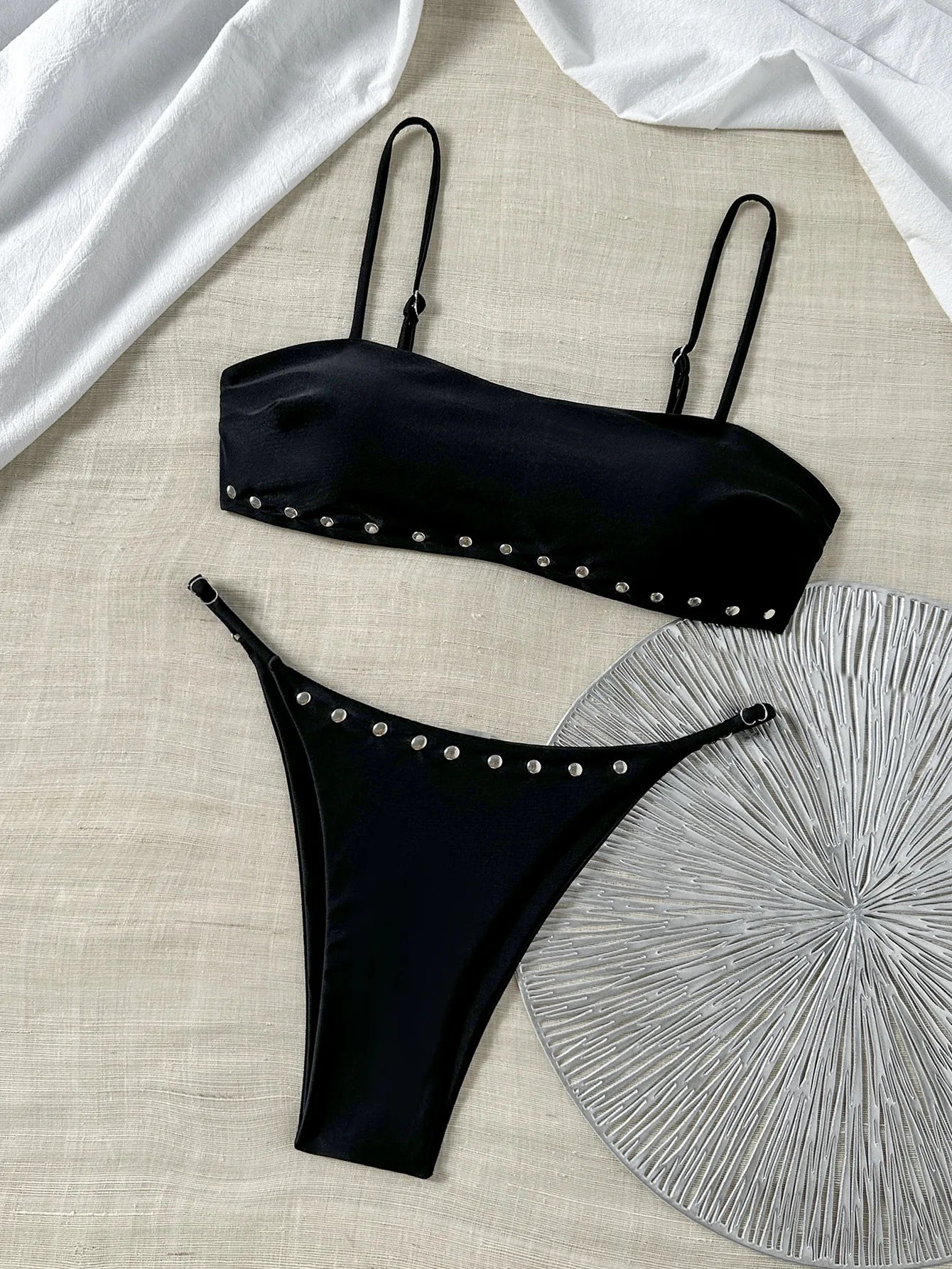 White Button Micro Bikini Coffee Push Up Bra Thong Swimwear Bathing Suit Holiday Pool Two Piece Swimsuit