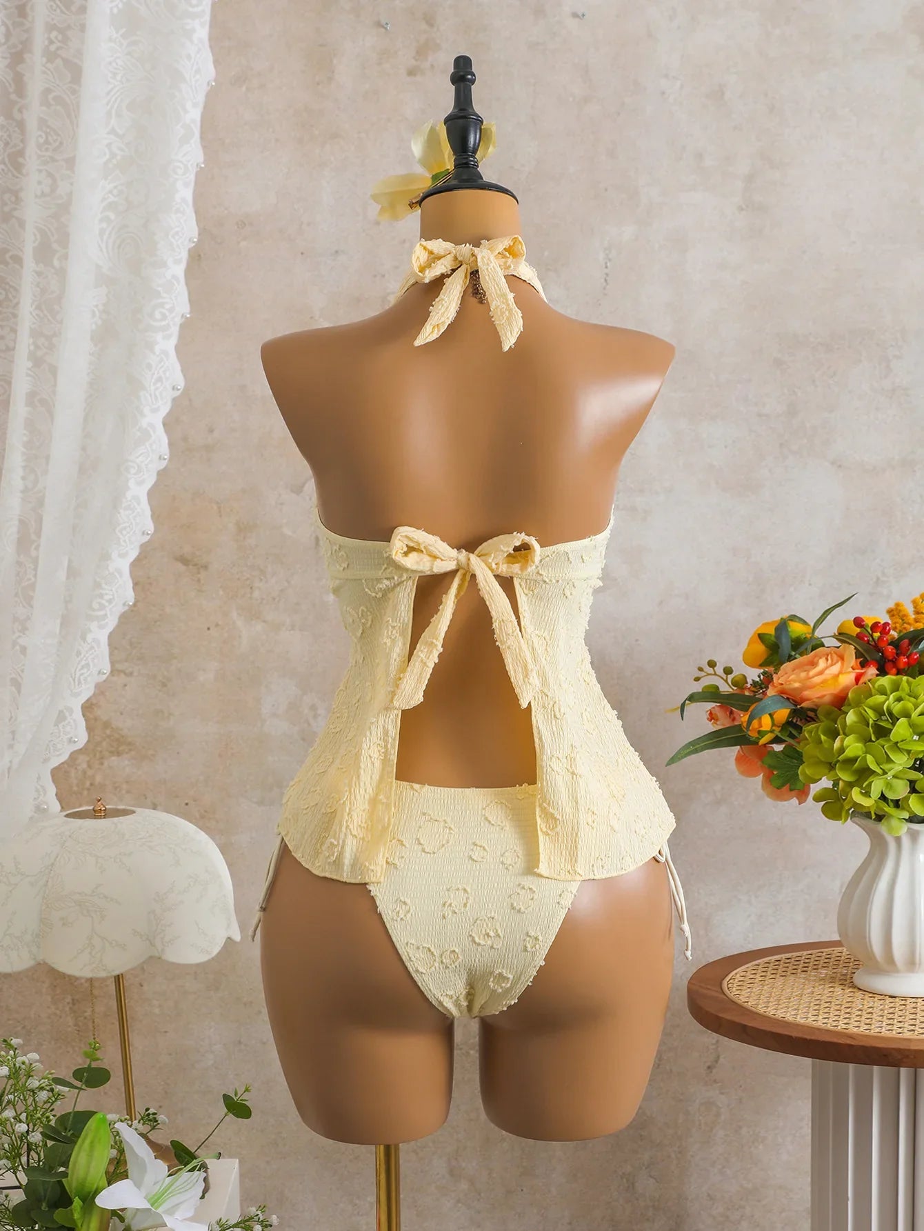 White High Waist Bikini Set