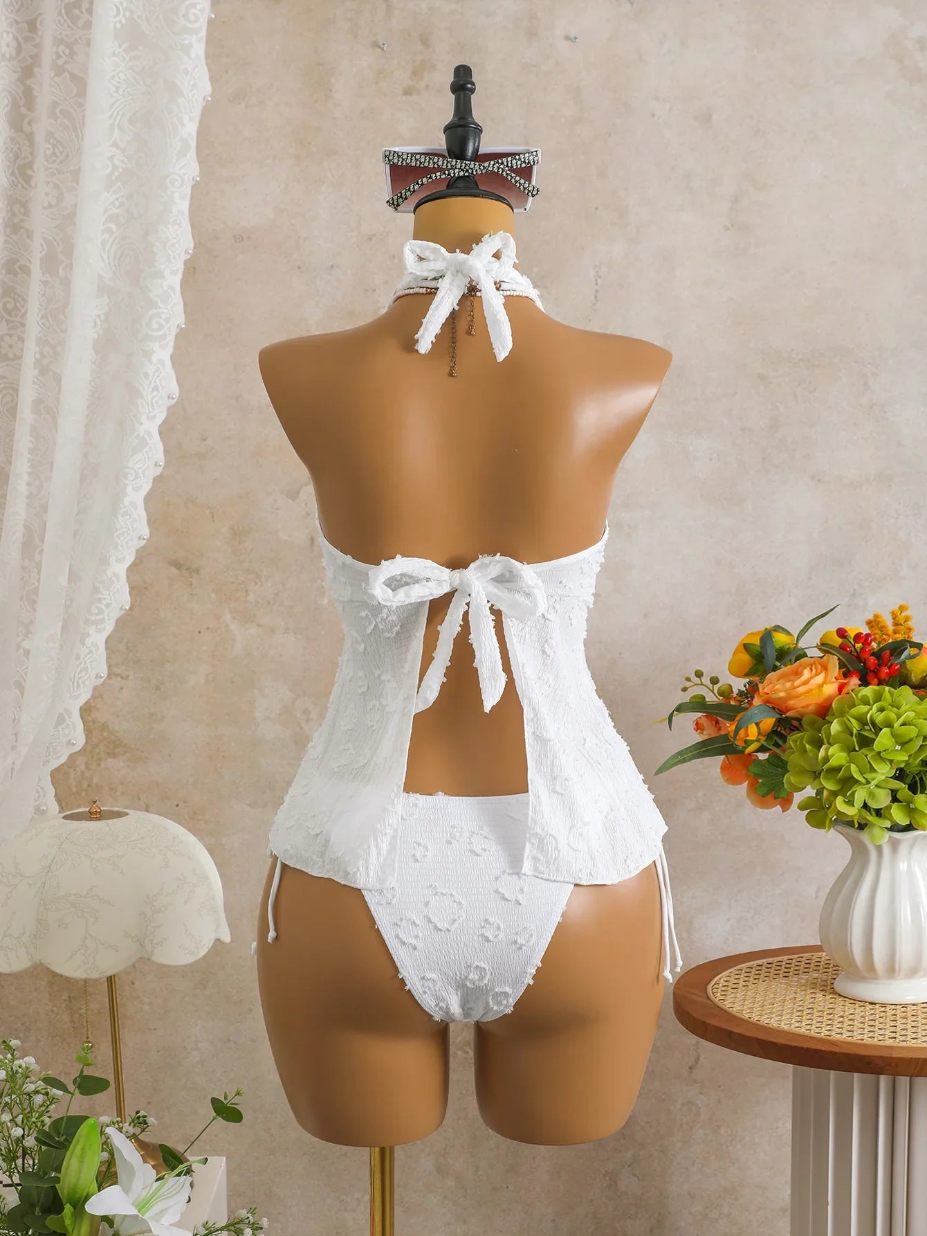 White High Waist Bikini Set