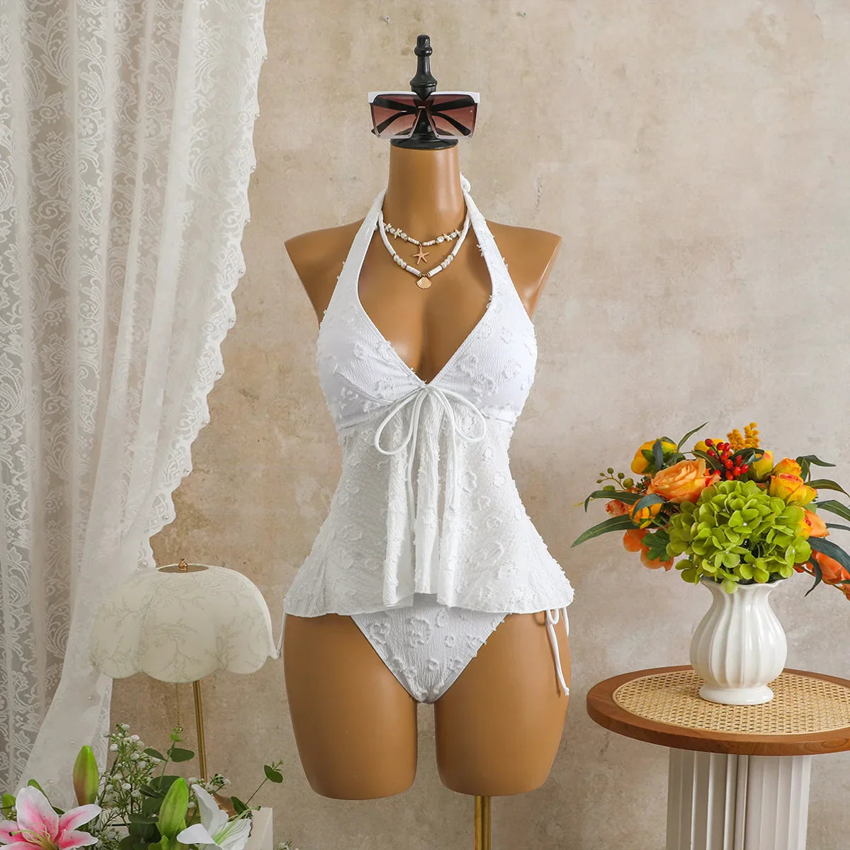 White High Waist Bikini Set