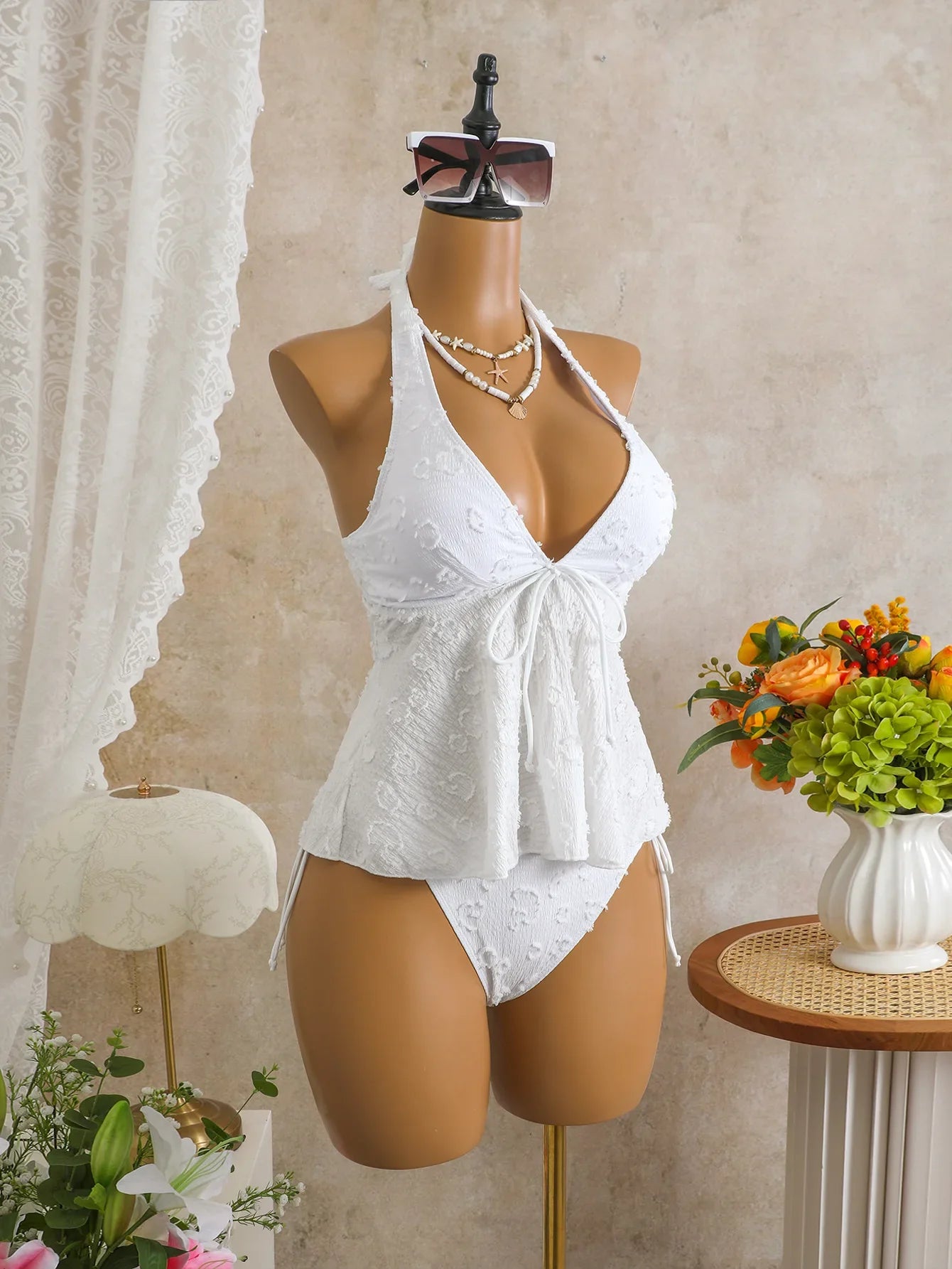 White High Waist Bikini Set