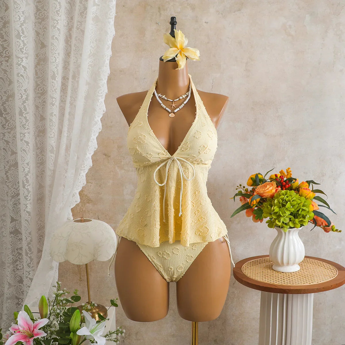 White High Waist Bikini Set