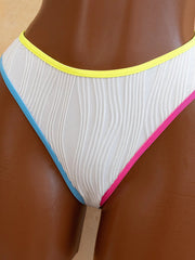 White Patchwork Bikini Set