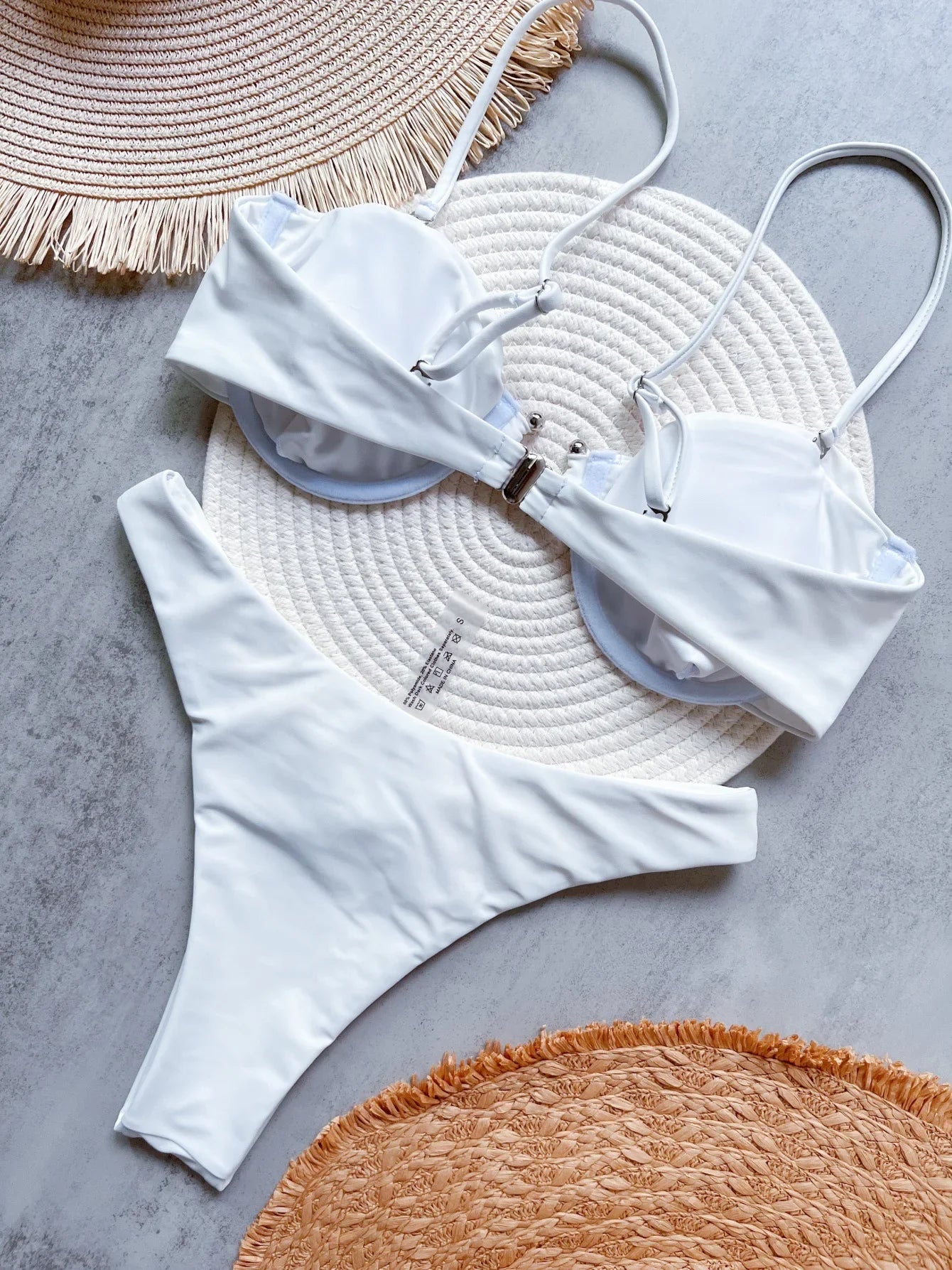White Pink Bikini Set