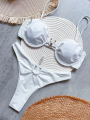 White Pink Bikini Set
