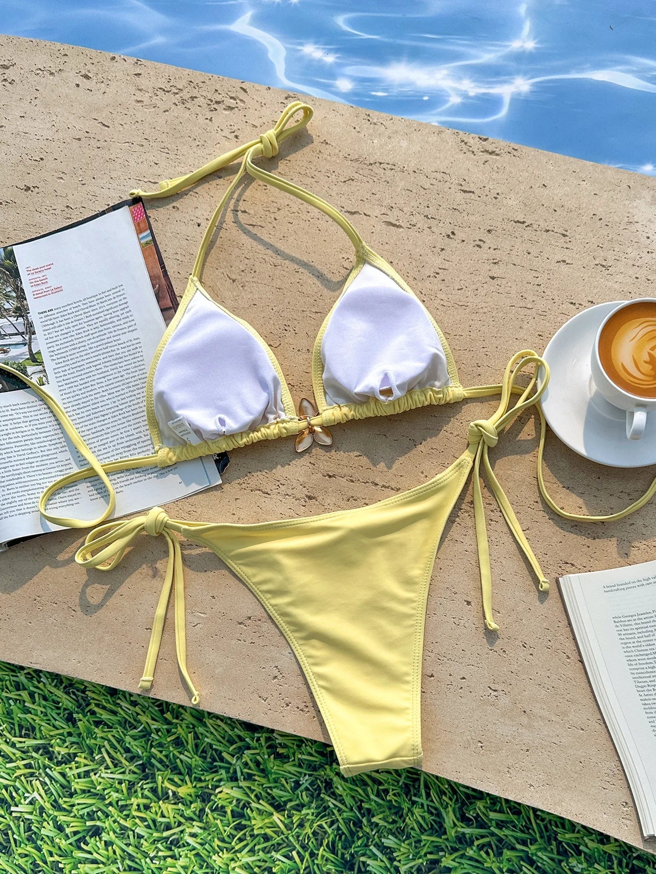Yellow Pink Micro Bikini Set