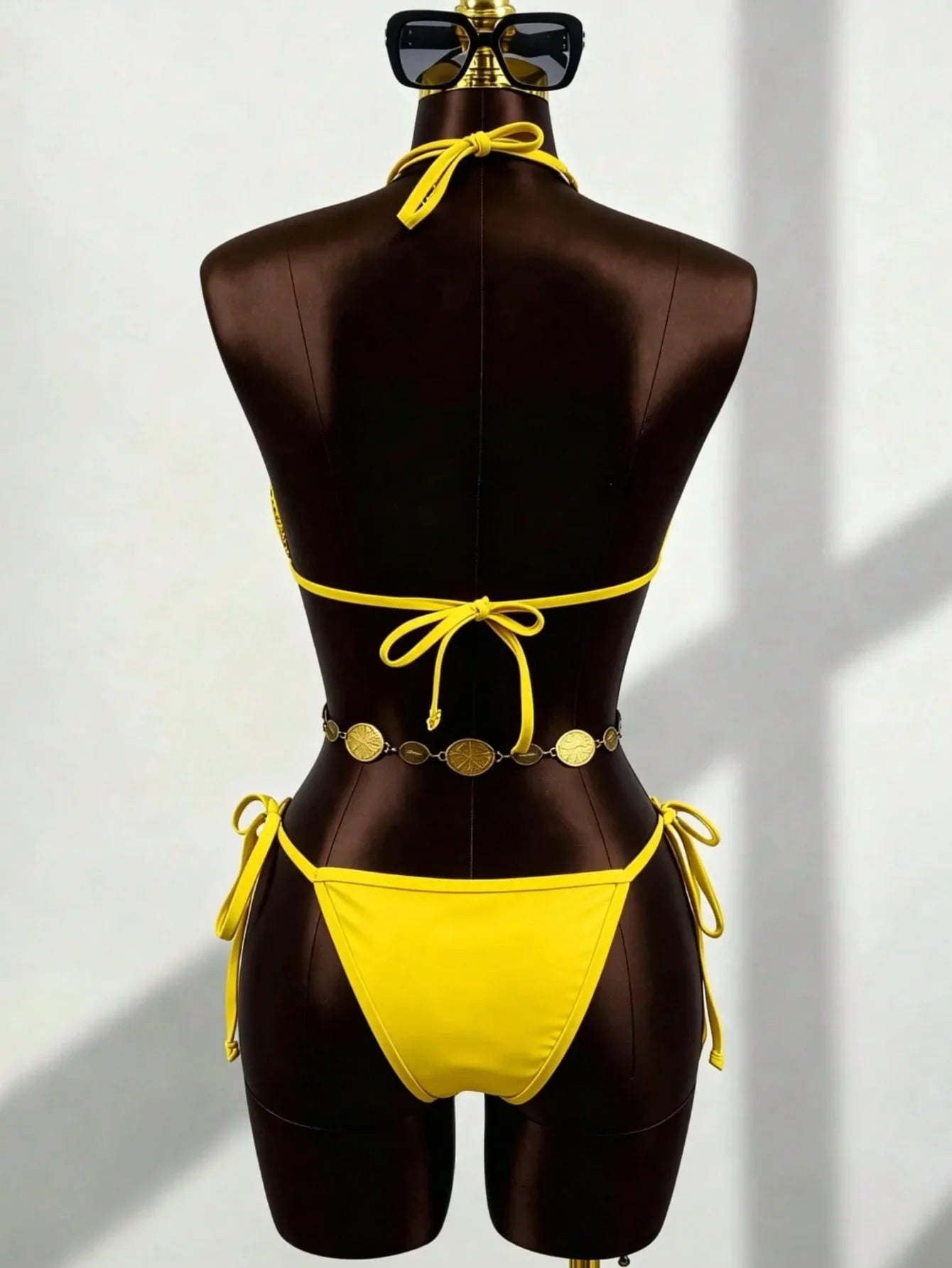 Yellow Patchwork Bikini Set