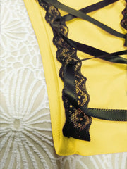 Yellow Patchwork Bikini Set