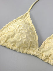 Yellow Pleate Skirt 3 Piece Bikini Set