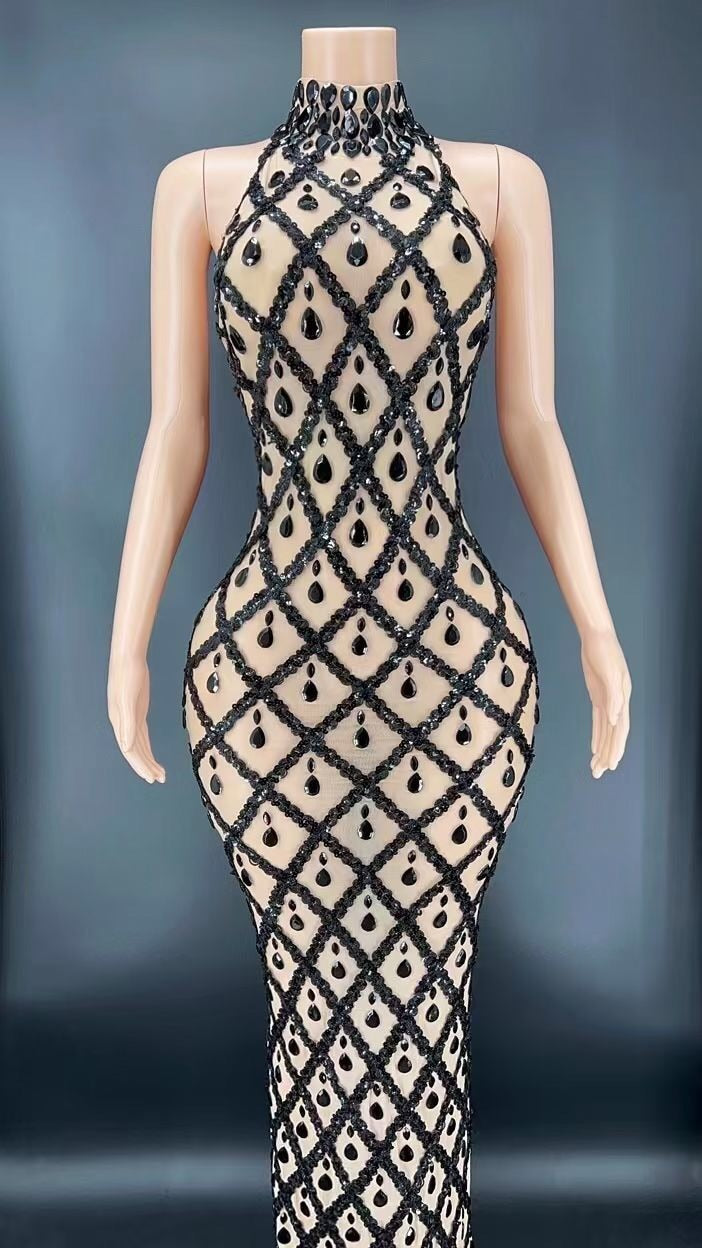 Charming Rhinestone Party Dress